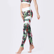 Buddha Stones Flower Petal Leaves Print Sports Exercise Fitness High Waist Leggings Women's Yoga Pants