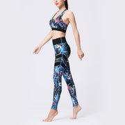 Buddha Stones Flower Petal Leaves Print Sports Exercise Fitness High Waist Leggings Women's Yoga Pants