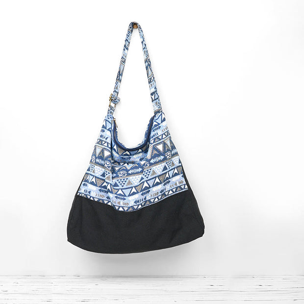 Buddha Stones Cotton Triangle Pattern Crossbody Bag Shoulder Bag