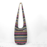 Buddha Stones Cotton Stripes Pattern Crossbody Bag Shoulder Bag