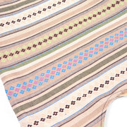 Buddha Stones Khaki Brown Geometric Stripes Pattern Cotton Crossbody Bag Shoulder Bag