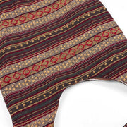 Buddha Stones Khaki Brown Geometric Stripes Pattern Cotton Crossbody Bag Shoulder Bag
