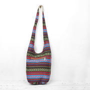 Buddha Stones Geometric Arrows Lines Rhombus Stripes Pattern Cotton Crossbody Bag Shoulder Bag