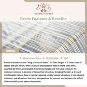 Buddha Stones Solid Color Embroidery Short Sleeve Ramie Linen Midi Dress Midi Dress BS 5