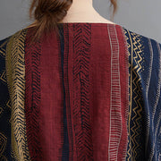 Buddha Stones Boho Geometry Short Sleeve Midi Dress With Pockets Midi Dress BS 5