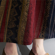 Buddha Stones Boho Geometry Short Sleeve Midi Dress With Pockets Midi Dress BS 8