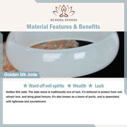 Buddha Stones Purple Golden Silk Jade Wealth Bracelet Bangle - image 9