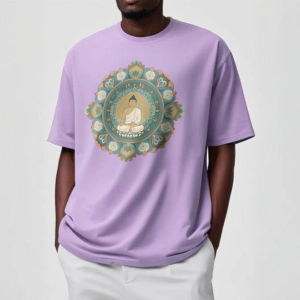 Buddha Stones Mandala Flower Buddha Tee T-shirt