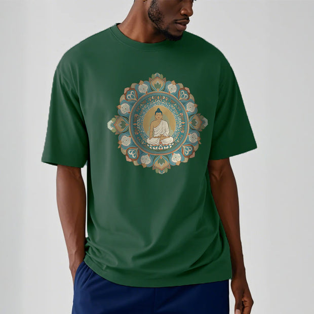 Buddha Stones Mandala Flower Buddha Tee T-shirt