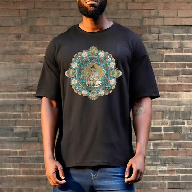 Buddha Stones Mandala Flower Buddha Tee T-shirt