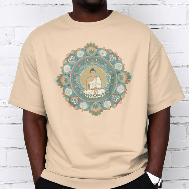 Buddha Stones Mandala Flower Buddha Tee T-shirt