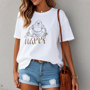 Buddha Stones BE HAPPY Laughing Buddha Tee T-shirt