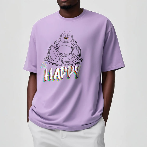 Buddha Stones BE HAPPY Laughing Buddha Tee T-shirt