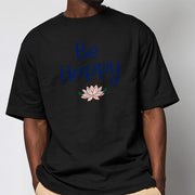 Buddha Stones Be Happy Lotus Tee T-shirt