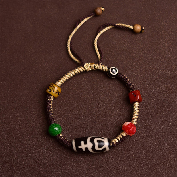 FREE Today: Powerful Amulet Handmade Tibetan Dzi Bead Braided Rope Bracelet