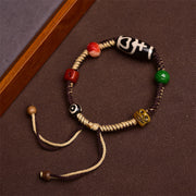 FREE Today: Powerful Amulet Handmade Tibetan Dzi Bead Braided Rope Bracelet