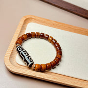 Buddha Stones Tibetan Yak Bone Nine-Eye Dzi Bead Protection Bracelet Bracelet BS 1