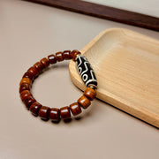 Buddha Stones Tibetan Yak Bone Nine-Eye Dzi Bead Protection Bracelet Bracelet BS 2