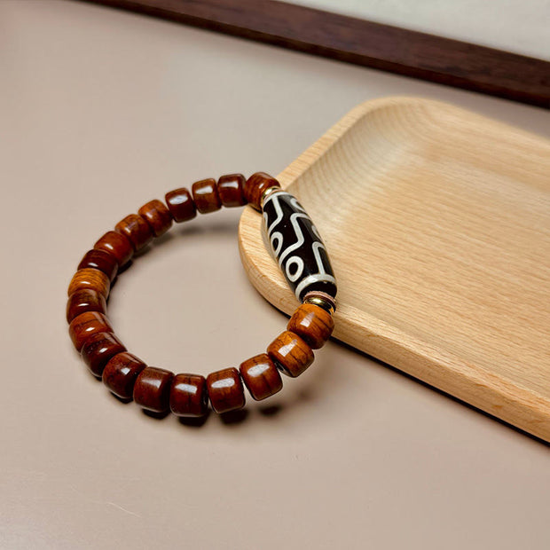 Buddha Stones Tibetan Yak Bone Nine-Eye Dzi Bead Protection Bracelet Bracelet BS 2