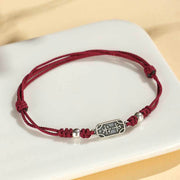 Buddha Stones Handmade 925 Sterling Silver Peace And Joy Safe Well Protection Braided Bracelet Bracelet BS 1