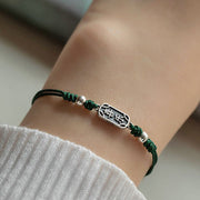 Buddha Stones Handmade 925 Sterling Silver Peace And Joy Safe Well Protection Braided Bracelet Bracelet BS 23