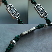 Buddha Stones Handmade 925 Sterling Silver Peace And Joy Safe Well Protection Braided Bracelet