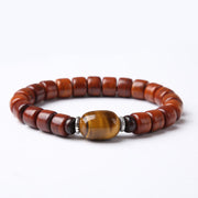 FREE Today: Balance Energy Tibetan Yak Bone Three-Eyed Dzi Bead Sheep Horn Red Agate Bracelet