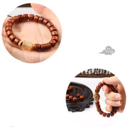 FREE Today: Balance Energy Tibetan Yak Bone Three-Eyed Dzi Bead Sheep Horn Red Agate Bracelet