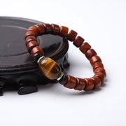 FREE Today: Balance Energy Tibetan Yak Bone Three-Eyed Dzi Bead Sheep Horn Red Agate Bracelet