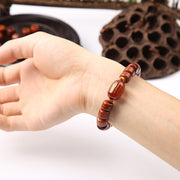 FREE Today: Balance Energy Tibetan Yak Bone Three-Eyed Dzi Bead Sheep Horn Red Agate Bracelet