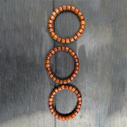 FREE Today: Balance Energy Tibetan Yak Bone Three-Eyed Dzi Bead Sheep Horn Red Agate Bracelet