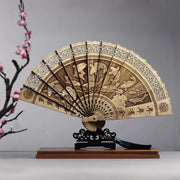 Buddha Stones Koi Fish Peony Bird Flower Engraved Hollow Handheld Phoebe Zhennan Wood Folding Fan 22cm