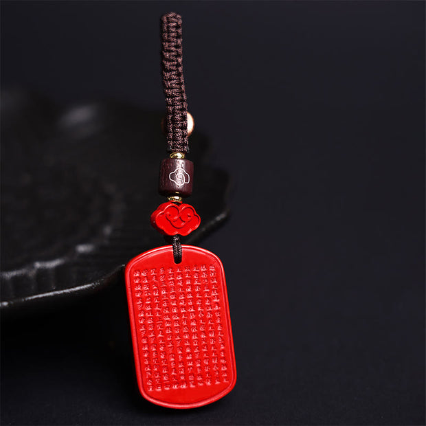 FREE Today: Keep Away Evil Spirits Natural Cinnabar Heart Sutra Key Chain