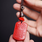 FREE Today: Keep Away Evil Spirits Natural Cinnabar Heart Sutra Key Chain