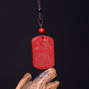 FREE Today: Calm Your Mind Cinnabar Lotus Heart Sutra Necklace Pendant