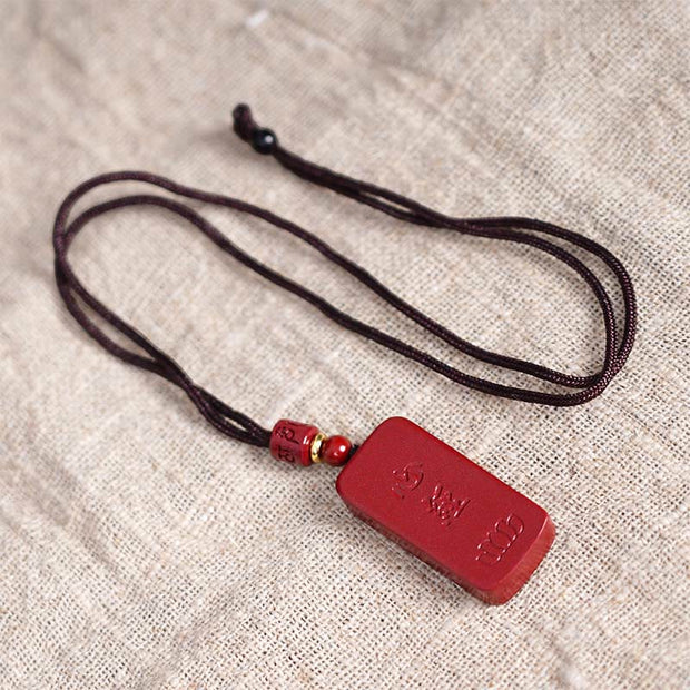 FREE Today: Calm Your Mind Cinnabar Lotus Heart Sutra Necklace Pendant