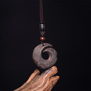 FREE Today: One's Luck Improves Design Ebony Wood Sandalwood Necklace Pendant