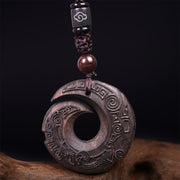 FREE Today: One's Luck Improves Design Ebony Wood Sandalwood Necklace Pendant