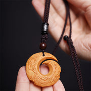 FREE Today: One's Luck Improves Design Ebony Wood Sandalwood Necklace Pendant