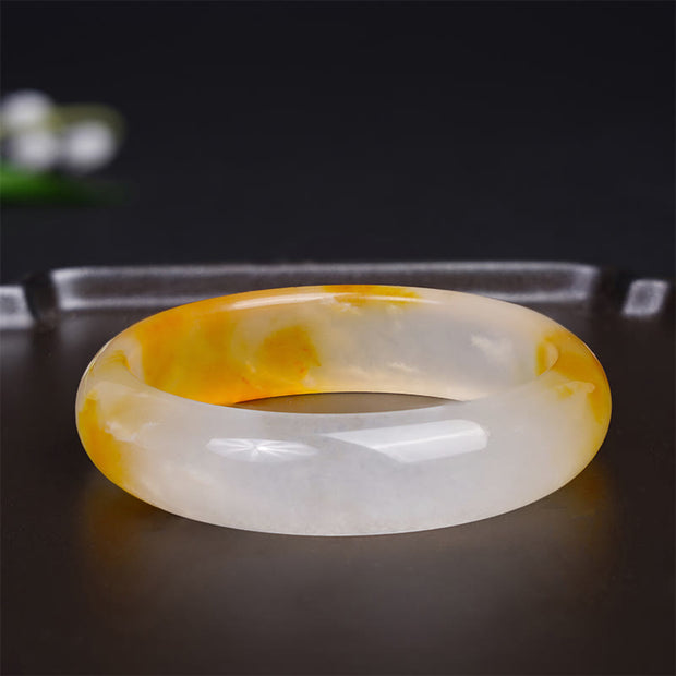 Buddha Stones Yellow Chalcedony Harmony Positivity Bracelet Bangle Bracelet Bangle BS 1