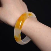 Buddha Stones Yellow Chalcedony Harmony Positivity Bracelet Bangle Bracelet Bangle BS 4