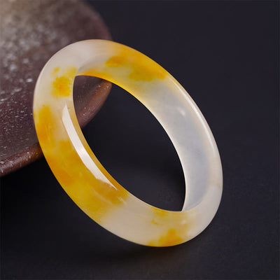 Buddha Stones Yellow Chalcedony Harmony Positivity Bracelet Bangle Bracelet Bangle BS 64mm