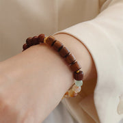 Buddha Stones Sandalwood Rosewood Citrine Protection Bracelet Bracelet BS 4