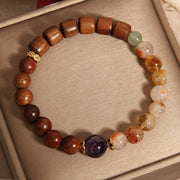 Buddha Stones Sandalwood Rosewood Citrine Protection Bracelet Bracelet BS 9