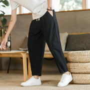 Buddha Stones Summer Men's Cotton Pants With Pockets - Black - US/UK/AU46，EU56 (5XL)  - image 9