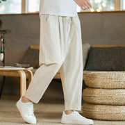 Buddha Stones Summer Men's Cotton Linen Pants With Pockets Men's Pants BS 2