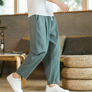 Buddha Stones Summer Men's Cotton Linen Pants With Pockets Men's Pants BS 6