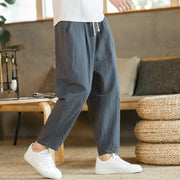 Buddha Stones Summer Men's Cotton Linen Pants With Pockets Men's Pants BS 19