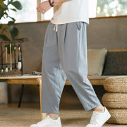 Buddha Stones Summer Men's Cotton Linen Pants With Pockets Men's Pants BS 23