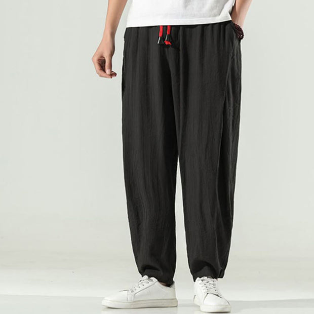 Buddha Stones Cotton Men's Drawstring Harem Pants With Pockets - image 17